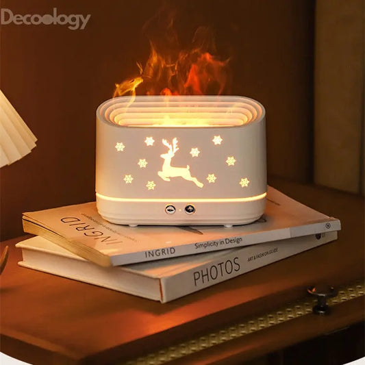 Flame Humidifier & Essential Oil Diffuser – LED Fire Aroma Lamp Gift - Decoology