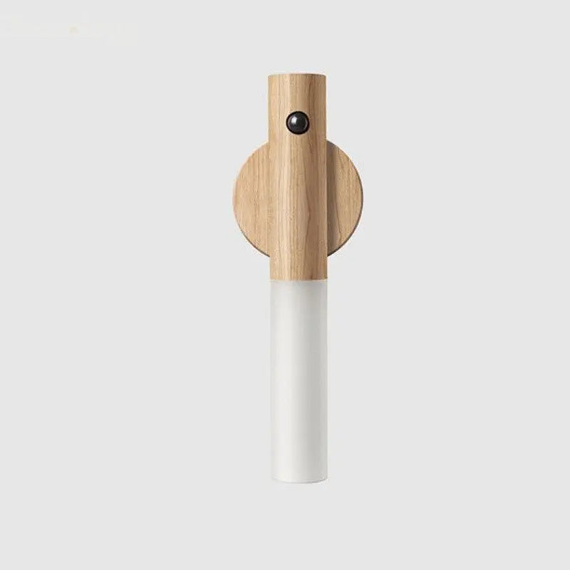 Magnetic Motion Sensor LED Night Light – USB Rechargeable | Wood Design for Hallways & Closets - Decoology
