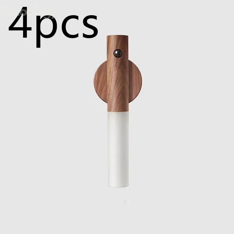 Magnetic Motion Sensor LED Night Light – USB Rechargeable | Wood Design for Hallways & Closets - Decoology