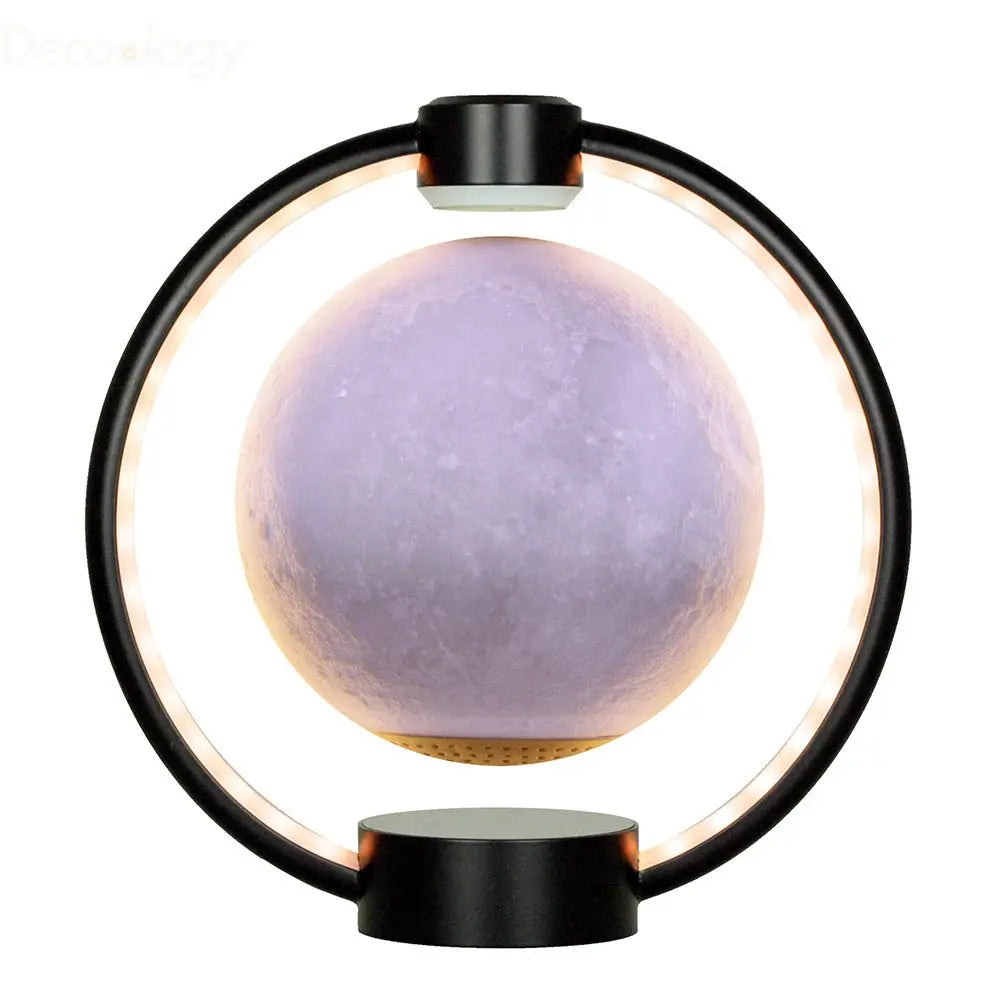Moon Lamp with 360° Spin & Bluetooth Audio – 3D Floating Night Light | RGB Glow | Luxury Magnetic Decor Gift for Bedroom & Office (USB Rechargeable) Moon Lamp with 360°