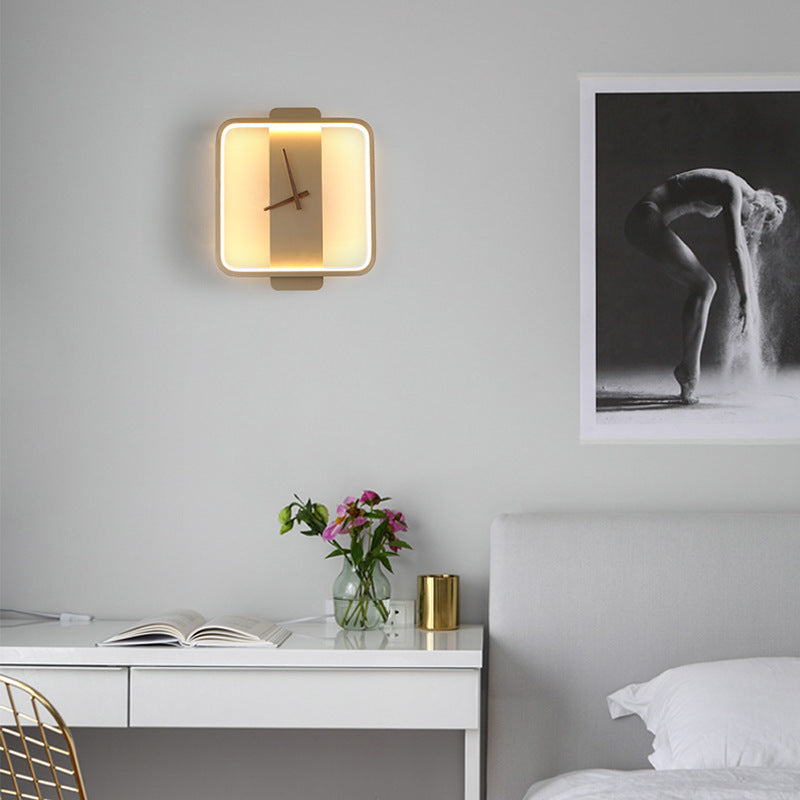 GlowTime Nordic Fusion Lamp – LED Clock Wall Light for Smart & Stylish Bedrooms Clock Wall Light