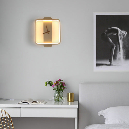 GlowTime Nordic Fusion Lamp – LED Clock Wall Light for Smart & Stylish Bedrooms Clock Wall Light
