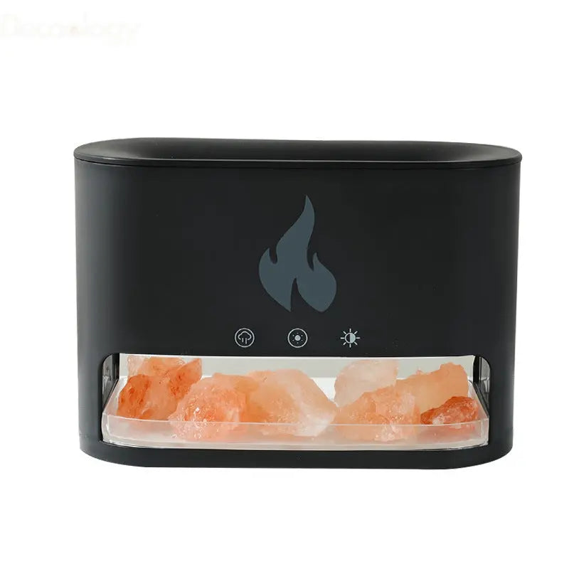 3D Flame Humidifier with Himalayan Salt – LED Aroma Diffuser & Night Light - Decoology