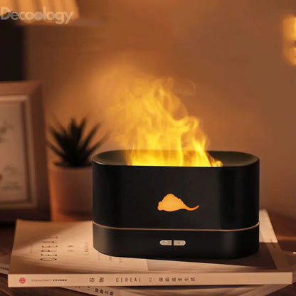 3D Flame Humidifier with Himalayan Salt – LED Aroma Diffuser & Night Light - Decoology