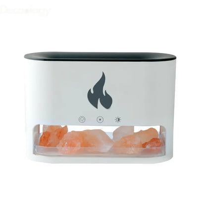 3D Flame Humidifier with Himalayan Salt – LED Aroma Diffuser & Night Light - Decoology