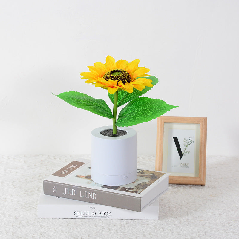 Sunflower LED Night Light Lamp – USB Rechargeable Flower Table Light for Bedroom, Wedding, Hotel & Gift Decor Sunflower LED Lamp