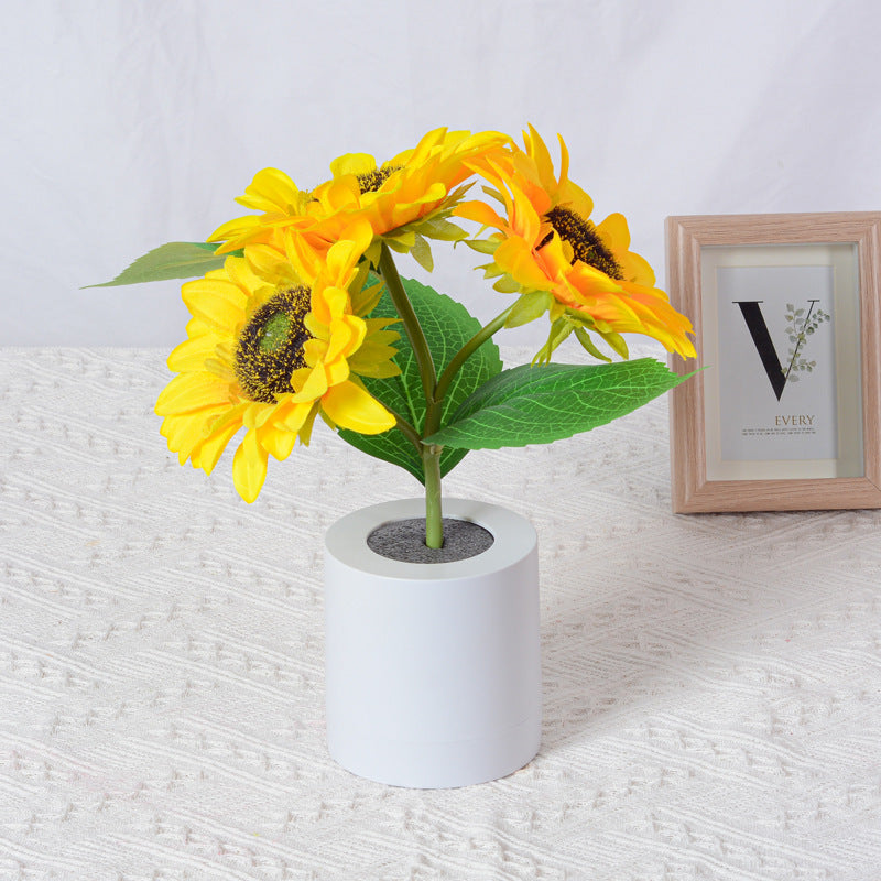 Sunflower LED Night Light Lamp – USB Rechargeable Flower Table Light for Bedroom, Wedding, Hotel & Gift Decor Sunflower LED Lamp