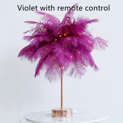 FeatherGlow™ Luxe LED Table Lamp – Soft Feather Bedside Light for Modern Bedroom & Romantic Decor" Feather Lamp