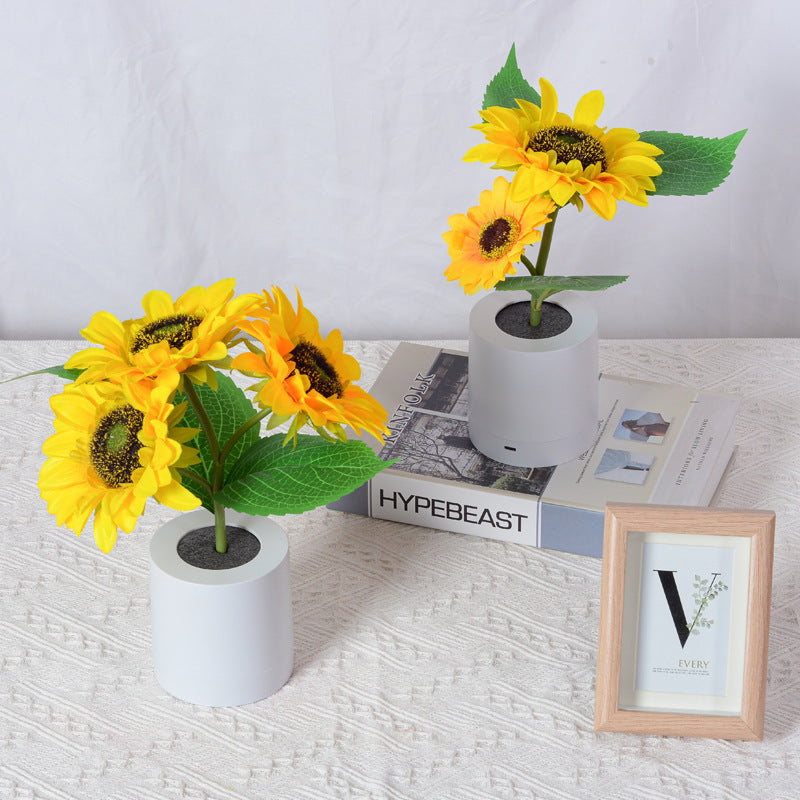 Sunflower LED Night Light Lamp – USB Rechargeable Flower Table Light for Bedroom, Wedding, Hotel & Gift Decor Sunflower LED Lamp