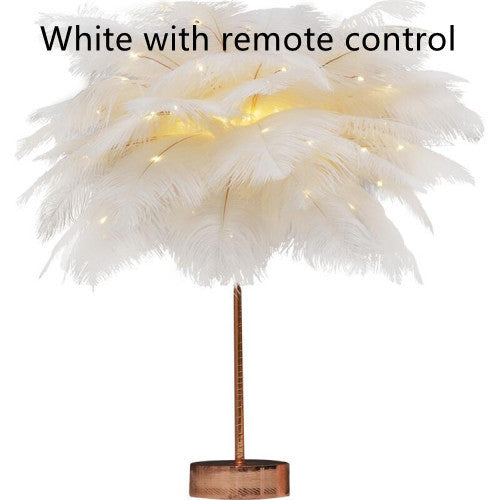 FeatherGlow™ Luxe LED Table Lamp – Soft Feather Bedside Light for Modern Bedroom & Romantic Decor" Feather Lamp